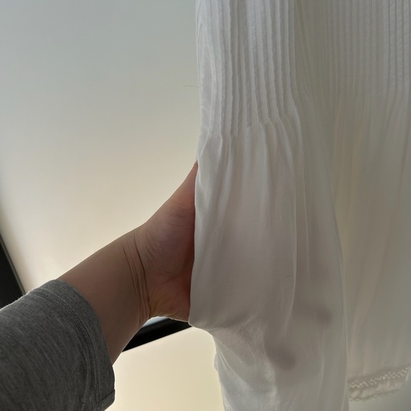 [S] Aritzia LaBoheme Wilfred Boho Sleeveless White Midi Dress With Pockets - Picture 6 of 11